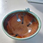 Vintage Aardewerk Schaaltje, Hand Gemaakt, Aqua Blauw thumbnail 9