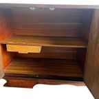 Vintage Dressoir / Retro Lange Extra Diepe Kast Donker Hout thumbnail 8