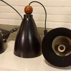 Set Van 3 Vintage Metalen Hanglampen thumbnail 7