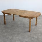 Brutalist Eettafel | Vintage Tafel | Eiken | Verlengbaar thumbnail 8