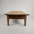 Antieke 19e Eeuwse Franse Boeren Salontafel Van Eikenhout thumbnail 12