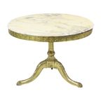 Mid Century Ronde Marmeren Salontafel Bijzettafel Messing thumbnail 12