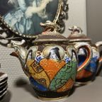 Theeservies Set Satsuma Porselein Vintage thumbnail 4
