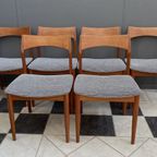 Set Of 6 Teak Dining Chairs By Henning Kjaernulf 1960S thumbnail 2