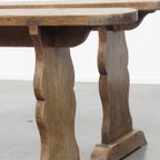 Geweldige Set Van 2 Antieke Franse Banken Voor Aan De Eettafel Met Een Prachtig Patina thumbnail 11