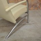 Zganieuw Witte Leren Leolux Helical Design Fauteuil + Poef thumbnail 9