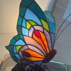 2 Beschikbaar ! Vlinder Tiffany Stijl Art Nouveau Stijl Tafellampen Glas In Lood thumbnail 5