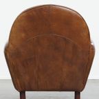 Stijlvolle Rundleren Fauteuil/ Armchair Met Mooie Ronde Vormen En Een Tijdloze Uitstraling thumbnail 4