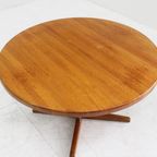 Vintage Deense Ronde Uitschuifbare Eettafel Tafel Massief Teak thumbnail 3