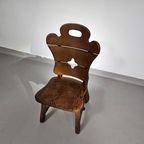 4 X Brutalist Oak Dining Chairs / 60's thumbnail 18