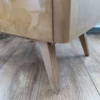 Vintage Nachtkast Bedside Table Nachtkastje Hout Lade thumbnail 12