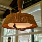 Vintage Design Hanglamp Temde Leuchten Sisal Teak 70s thumbnail 5