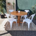 Set Van 4 Eetkamerstoelen Vintage Design Witte Stoelen thumbnail 2