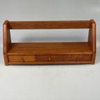 Vintage Wandplank Met Lades, Dyrlund, Massief Teak, Denemarken 1970'S thumbnail 7
