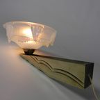 Art Deco Wandlamp Met Kap Van Opaliserend Glas, Jaren 30 thumbnail 2