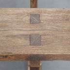 Geweldige Set Van 2 Antieke Franse Banken Voor Aan De Eettafel Met Een Prachtig Patina thumbnail 9