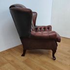 Vintage Chesterfield Stijl Fauteuil, Oorfauteuil 209 thumbnail 6