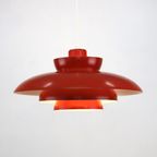 Original Red Danish Pendant Lamp - Fog And Morup By Jo Hammerborg - Model Penta - 1960 thumbnail 5