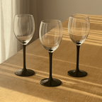 Set Of 6 Mistmatched Wine Glasses With Black Stem thumbnail 6