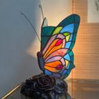 2 Beschikbaar ! Vlinder Tiffany Stijl Art Nouveau Stijl Tafellampen Glas In Lood thumbnail 9