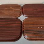 Vier Palissander Houten Klm Trays thumbnail 3