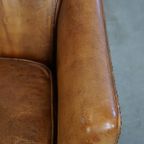 Comfortabele En Stijlvolle Vintage Fauteuil/ Armchair Gemaakt Van Schapenleer thumbnail 10