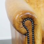Comfortabele En Charmante Rundleren Engelse Stijl Clubfauteuil In Een Mooie Lichte Kleurstelling thumbnail 7