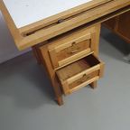 Large Oak Architect Desk / Table 1940'S thumbnail 10