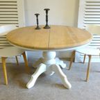 Prachtige Landelijke Ronde Eiken Tafel thumbnail 5