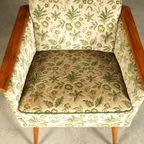 Vintage Clubfauteuils – Velours Bladmotief – Jaren 60 thumbnail 2