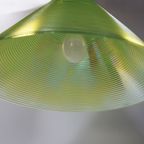 Murano Groen Glazen Hanglamp Solaris Van Leucos, Design R. Toso & Massari Voor Leucos, 1980S thumbnail 3