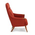 Deens Design Rode Heren Fauteuil Van Johannes Andersen Gemaakt Door Cfc Silkeborg, 1960S thumbnail 2