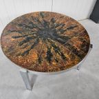 Vintage Tegeltafel Rond, Keramiek, Salontafel, Fatlava thumbnail 3