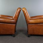 Set Van Twee Grote En Comfortabele Schapenleren Fauteuils/ Armchairs thumbnail 5