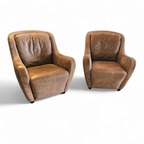 2 X Natuzzi Lounge Chairs / Leather / 1980s thumbnail 3