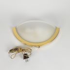 Herda Holland - Wandlamp - Hollywood Regency - Messing - Gesatineerd Glas - 80'S thumbnail 5