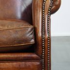 Grote, Royale Schapenleren Oorfauteuil Met Warme Kleuren En Een Prachtig Patina thumbnail 11