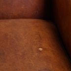 Unieke, Statige, Comfortabele Schapenleren Art Deco Design Fauteuil thumbnail 13