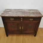 Vintage Antiek Dressoir Commode Ladekast Badkamermeubel Met Marmer Blad 203 thumbnail 5