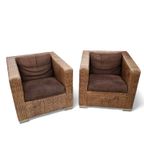 Rodolfo Dordoni / Suitcase Lounge Chairs By Minotti Italy / Leather Cushions / Marked thumbnail 2