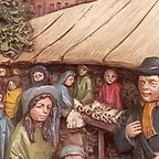 Schitterend Kleurrijk Gebakken Vintage Wandbord In Relief thumbnail 11