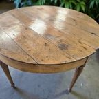 Brocante Houten Ronde Tafel / Consoletafel thumbnail 4