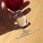 Set Of 4 Vintage Ruby Red Wine Glasses thumbnail 6