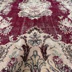 Rood Vintage Xl Yuruk Vloerkleed 186 X 287 Cm, 1970'S thumbnail 9