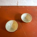 2 X Small Brown Striped Sandstone Grès French Gein Ceramic Bowls Ramekins thumbnail 5