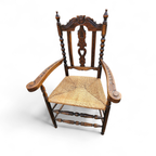 8 ( 2 X Armrest ) X Ornate Wood / Bobbin / Wicker Dining Chair / Studded Chairs thumbnail 19