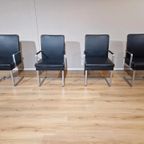 4x Hulsta D13 Stoelen - Eetkamerstoelen - Zwart Leder-design thumbnail 5