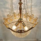 Kroonluchter Vintage Kristallen Hollywood Regency Hanglamp 1 thumbnail 6