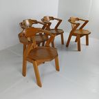 Set Van Vier Brutalistische Stoelen Met Armleuningen thumbnail 8