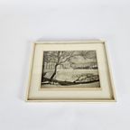 J.J. Hens - Broomverfdruk - Winterlandschap - Gesigneerd - 2E Helft 20E Eeuw thumbnail 6